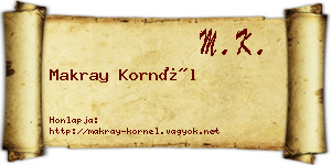 Makray Kornél névjegykártya