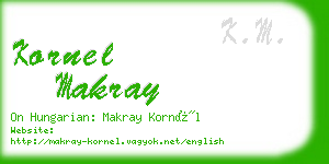 kornel makray business card